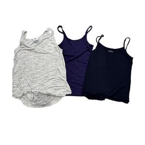 Bundle of 3 Medium Tank Tops Old Navy/ Ann Taylor Loft Gray, Purple, Navy